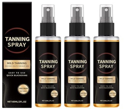 Tanning Spray, Selbstbräuner Spray für Gesicht & Körper, Natural Bronzer Selbstbräunungsspray, Schnell Trocknendes Bräunungsspray für Natürliche Bräune, Langanhaltende, natürliche Bräune (3PC)