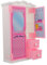 JOINPAYA Puppenkleiderschrank puppenschrank für puppenmöbel Geschenkidee Schrank für Kinderzimmer Dekoration Funny Toys Kleidung Zubehör Puppenhaus-Kommode Plastik Rosa