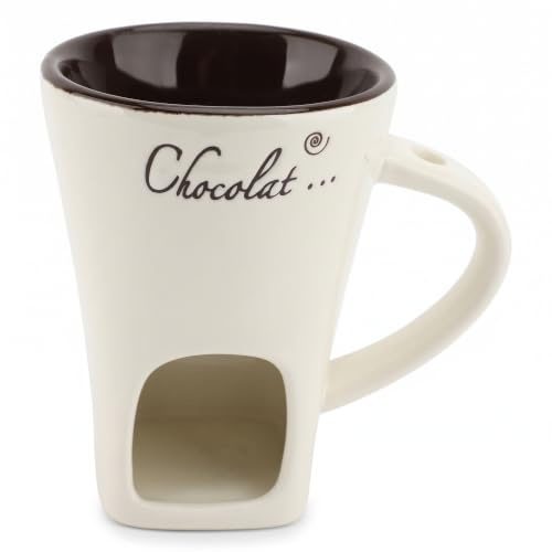 Schokoladenschmelze Fondue Tasse, Fondue Cups Teelight, Keramikbutterwärmertopf, Set mit Gabeln, Süße Fondue Cup, Ideal für Geburtstag, Hochzeit, Date Nacht und Mehr (1)