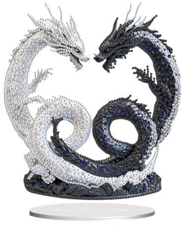 Aodejoy Diamond Painting Aufsteller, Tiere Diamond Painting, DIY diamond painting tischdeko, 5d Diamant-Painting zum Aufstellen Geschenk Mädchen-Drache 1