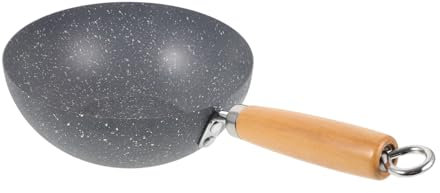 GLEAVI Small Nonstick Frying Pan Marble Pattern Iron Wok Versatile Cookware for Home Restaurant for Frying Boiling Steaming Kitchen Essential