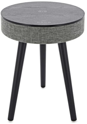 AVCOM Smart Table with Bluetooth Speakers Wireless Charging USB and AUX Inputs, Black