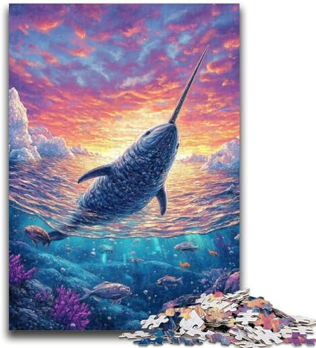 Puzzle 1000 pièces pour Adultes et Adolescents Phoque Cornu, avec Affiche et fiche de Questions-réponses, à partir de 14 Ans (38x26cm)