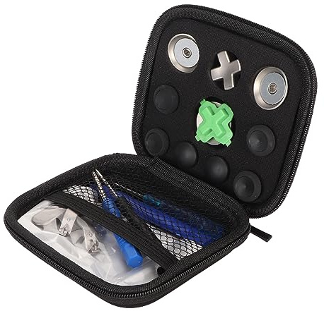 Controller-Paddel, Thumbstick-Zubehör, Ersatz-Joystick-Teile aus Edelstahl für Controller-Modell 1698, 15-in-1-Set mit 6 Thumbsticks, 4 Paddles und 2 magnetischen Basen