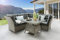 Destiny Eckgruppe Palma, Tisch 90x90x67cm, Polyrattan, Vintage grau