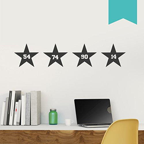 WANDKINGS Wandtattoo - Weltmeister 4 Sterne Banner - 57 x 190 cm - Mint - Wähle aus 5 Größen & 35 Farben