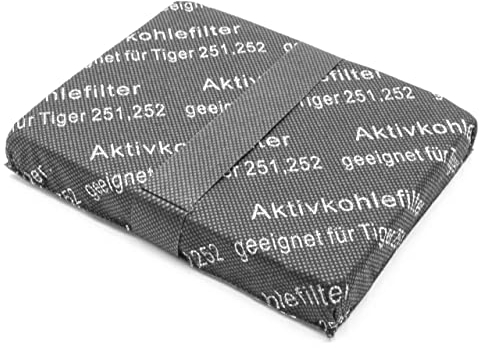vhbw filtro ai carboni attivi compatibile con Vorwerk Tiger 250, 251, 252, 260 aspirapolvere - Filtro di ricambio, nero