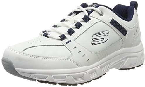 Skechers Men's Oak Canyon - Redwick Trainers, White Leather Synthetic Textile Navy Trim , 8.5 UK