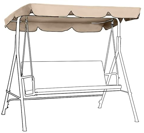 Gardenista Garden Replacement Summer Swing Canopy Cover | Water Resistant | Only For Outdoor Seat Hammock | Great for Sun Shade (Stone)