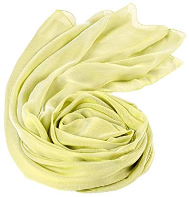 Prettystern Damen festlich Großer Seidenschal Chiffon Seidentaft 100% Seiden-Stola für Abendkleid Schultertuch Party Begleiter 47. Grün