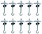 JINXM 10 Acero al Carbono Techo Pared Muelle Toggle Pernos Percha Colgador de Fijación de Pared Gancho Gancho de Techo pared para Lámpara Canasta de plantas Ventilador de techo Herramienta