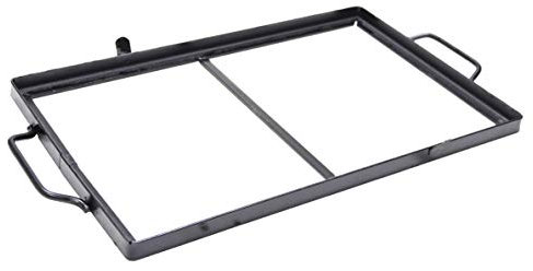 FONDERIA BONGIOVANNI Telaio in Ferro per Bistecchiera in Ghisa Piastra in Pietra Ollare per Barbecue (50x30 cm)
