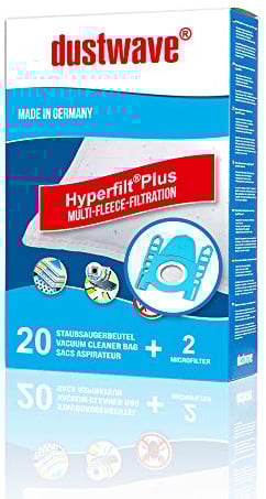 Dustwave® 20x Vacuum Cleaner Bags for Bosch Series BGL2 - Series GL-20 and Series BGL3 - Series GL-30, Multilayer Fleece Vacuum Cleaner Bags with Hygienic Seal / Filter Bags - Made in Germany