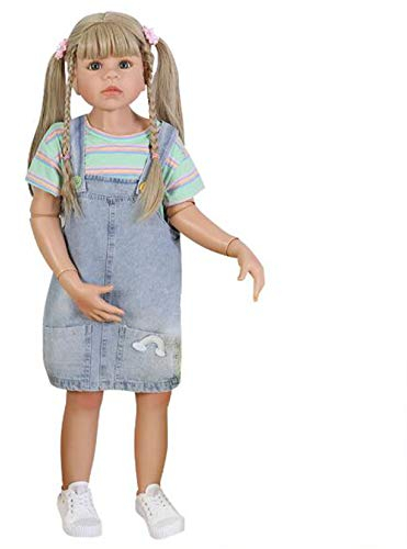 SHHYD 98CM Echtes Babykleid Kleinkind Baby Mädchen Original Masterpiece Doll 3-4 Jahre altes Modell Kugelgelenk Körperpuppe Sammlerstücke