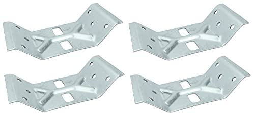 AERZETIX C50342 Support d'angle intérieur Pied de Table, Lot de 4 | Plaques d'assemblage équerres renforcées, 148x75x2mm, Acier zingué, Ferrure fixation métal nervuré