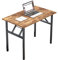 DlandHome Bureau Pliant Informatique d'ordinateur 100 * 60cm Postes de Travail Table d’étude/d'écriture/à Manger pour Maison/Bureau, Marron & Noir