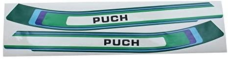 Aufkleber Dekor Sticker Set Tank Puch grün 495x48 mm kompatibel mit Puch N 50 Monza Montana Nevada
