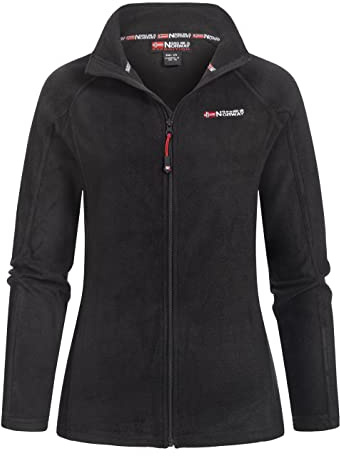Geographical Norway Damen Fleece Jacke Tug Lady Outdoorjacke Weste Stehkragen, black, Gr:L