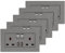 CNBINGO - Confezione da 5 prese a doppio commutatore con 2 porte di ricarica USB, 2 prese di corrente elettrica da 13 Amp, presa a muro grigia