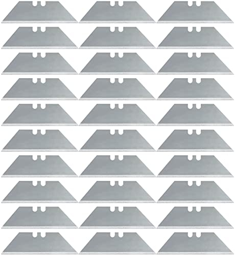 Wedo 7881 Cutter Ersatzklingen Trapez (für Safety Cutter und Werkzeug - Klappmesser, aus SK5-Carbonstahl, 61x19mm) 10 Stück, silber (3 Packungen)