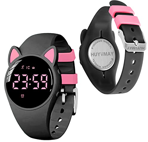 HUYVMAY Reloj deportivo para niños con podómetro, sin aplicación, sin teléfono móvil, IP68, impermeable, bonito reloj de pulsera para niños y niñas, reloj deportivo con podómetro, contador de calorías