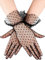 Geyoga Black Lace Gloves Women Short Lace Gloves Elegant Mesh Dot Gloves for Ladies Bridal Wedding Tea Party Costume(Black)