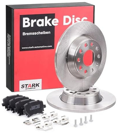 STARK Bremsen Set Hinten 286,0mm Bremsscheiben und Beläge Komplett Kompatibel mit VW Golf 6 5K1 Golf 5 Schrägheck 1K1 TOURAN 1T1, 1T2 TIGUAN 5N Passat Variant 3C5