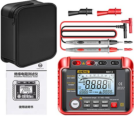 SATMW MH12 Misuratore Digitale di Resistenza di Terra di Isolamento AC DC Tester di Tensione LCD Rileva multimetro - Senza Scatola