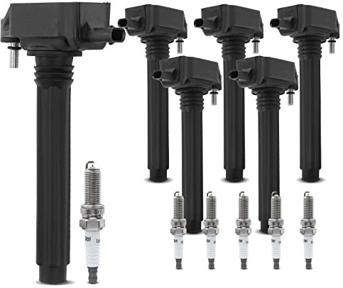 Frankberg 6x Zündspule + Zündkerzen Kompatibel mit Challenger Coupe 3.6L 2011-2014 Durango 3.6L 2011-Heute Grand Cherokee IV 3.6L 2011-Heute Wrangler III 3.6L 2012-2017