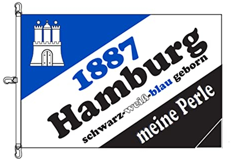 Stormflag Hamburg Flaggen Hissfahne Extra stärkere Ecke 120x180cm Flagge Hamburg Meine Perle Wappen 4x6ft Außenflagge Polyester 110 g/m2