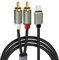 Gutecomuik Adaptador Auxiliar de Audio de Cable RCA, Adaptador de Separador Estéreo en Forma de Y Compatible con IOS para Automóviles, Amplificadores, Teatros, Altavoces (1M)