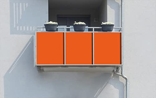 Wallario Balkonverkleidung, Sichtschutz, Windschutz, Meterware nach Maß mit vormontierten Ösen - Motiv Orange (Grundpreis: 29,95Eur/m)