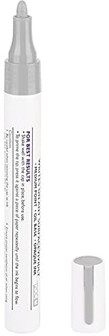 1 Stück Wasserdichter Professioneller Auto-Bleistift, Reifen-Lackstift, Markierungsstifte, Kfz-Reifenreiniger und Polituren, Anwendungen für die Meisten Pkw, LKWs, SUVs, für Gummi M (Silber)