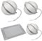 Juego de 3 Tamaño Filtro de Té para Tetera de Acero Inoxidable y Estera de Taza, Filtro para Té e Infusiones con Cadena, Colador de Té Malla Fina para Preparar Té, Bolsitas, Hierbas