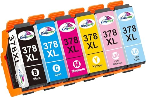 KINGWAY 378XL Multipack Druckerpatronen für Epson 378 XL 378XL für Epson Expression Photo XP 8600 XP 8605 XP 8500 XP 8505 XP8000 XP8005 XP8700 Wiederaufbereitete