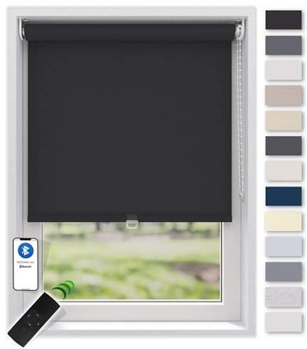 EFIXS Sonnenschutz Rollo, transparent, Breiten: 40-240, Höhe bis 275 cm, Hier 140 x 190 cm (BxH), schwarz, Blendschutz, Kettenzug, Springrollo, Motor
