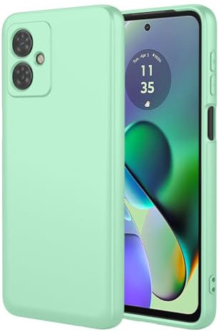 SEAHAI Funda para Motorola Moto G14, Ultradelgado Suave Carcasa de Silicona Líquida Protectora, Moda Mate Sedoso Tocar TPU Bumper Antigolpes Cubierta - Verde Claro