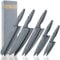 GOLTICH 5 PCs Grey Kitchen Knife Sets with Sheath - Premium Stainless Steel Kitchen Knives Set with Easy Grip Handle - Ultra Sharp Knife Set Includes Santuko, Bread, Paring, Utility & Chef Knife