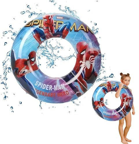 70cm Spider Inflatable Swimming Ring Pool Ring for Kids,Boys Superhero Rubber Rings for Pool Toy,Inflatable Swim Ring Pool Floats,Floating Ring Pool Inflatables for Swimming Pool Summer Beach Party