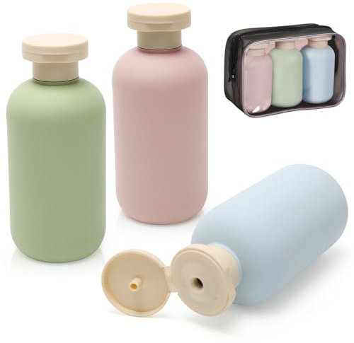 Weniubit 3 Pcs Travel Bottles for Toiletries 200ml, Refillable Squeeze Travel Container, Sub Package Squeeze Bottles for Shampoo Hand Sanitizer Facial Cleanser Shower Gel