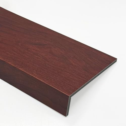 Capuchon de Rebord de fenêtre en Acrylique Finition Bois, Garniture de Rebord de fenêtre en Forme de L pour Maison, Couverture de Rebord de fenêtre Interne pour Maison/hô,L-50cm/19.7in-W-10cm/3.9in