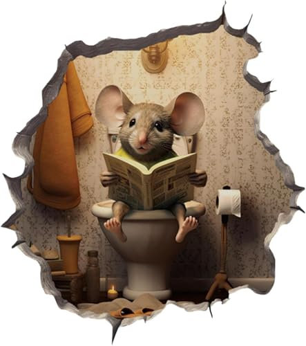 Gammaeon 3D Mouse Hole Wall Stickers, Realistic 3D Wall Art, Multicolor, Vinyl, Sticker, Wall Decor
