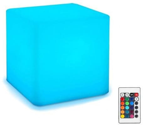 BAOFUYA Dimmbare LED -Würfel Leichte, Dekorative Leuchtende Nachtlicht mit Fernbedienung für Kinderspielzeug Wohnkultur (15cm)
