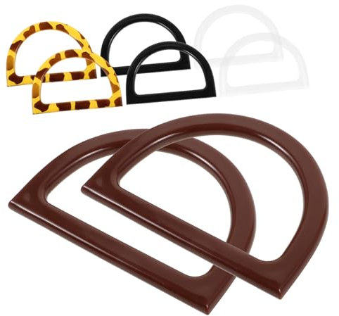 NUOBESTY 8stücke D-Form Taschengriffe Für Handtaschen Ersatz-Griffe Zum Taschenmachen Fein Verarbeitete Taschengriffe Mit Glatter Oberfläche Geeignet Für Verschiedene Handtaschen-Typen