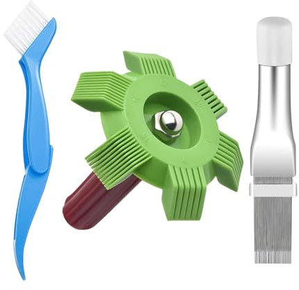 Nexusectar Klimaanlagen Spulenreiniger Bürste - Kondensator Lamellenkamm Für AC - Verdunsterschrank-Reinigungspinsel, Haushaltszubehör für Heimwerker, Wohnung, Schlafzimmer, Werkstatt & Garage