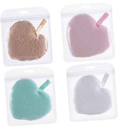 CALLARON Make up Entferner Pads 4 Stück Herzförmig Sanfter Gesichtsschwamm Aus Weichem Material Wiederverwendbar Für Porentiefe Reinigung Und Make up Entfernung Geeignet Für Frauen Und Reisen