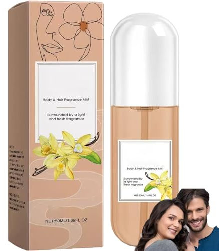Spray corporel à la vanille, brume corporelle à la vanille, brume capillaire, parfum durable pour femme, parfum capillaire pour soins des cheveux et de la peau (1 pièce)