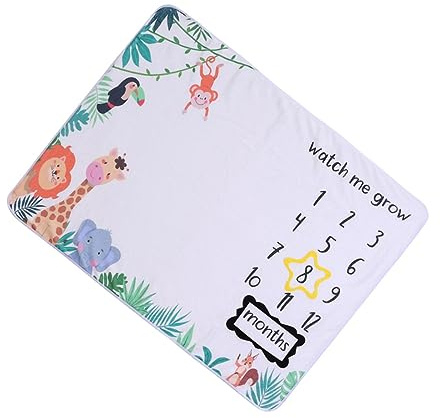 Flanell Babydecke 100x70x0,2cm für Babyfotografie und Monat | Weiche Fotorequisite für Junge Mädchen, als Stilltuch Nutzbar, Milestone, Schöne Hintergrunddecke