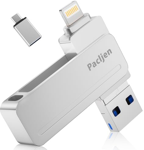 Pacljen Chiavetta USB 512GB,3 in 1 Pendrive USB C - [MFi Certified],Argento