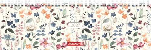 BRUNNEN Querterminbuch Mod. 771 2027 „Watercolour“ | 326×102 mm, Karton